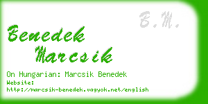 benedek marcsik business card